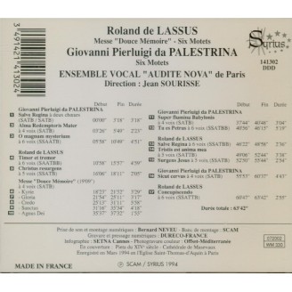 LASSUS - Sourisse - Messe 'Douce Mémoire'..